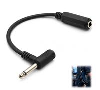 Ihteyuo Cordon ampli 6.35 TS, Câble extension 90 degrés mono Câble d'Ampli à Angle Droit Mono 90°, 6,35mm TS Mâle vers TRS Femelle, Audio 0,5m pour Amplificateurs, Guitares, Équipement Home Cinéma