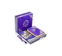 ihvan online Boîte cadeau de luxe islamique recouverte de velours pour la prière, ensemble de 4 pièces de luxe avec Coran recouvert de velours élégant et chapelet de prière Tesbih et tapis de prière