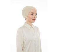 ihvan online Bonnet de hijab, écharpe sous casquette, bandeau antidérapant pour femme, hijab musulman avec fermeture à nouer, crème, défaut