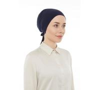 ihvan online Bonnet de hijab, écharpe sous casquette, bandeau antidérapant pour femme, hijab musulman avec fermeture à nouer, bleu marine, défaut