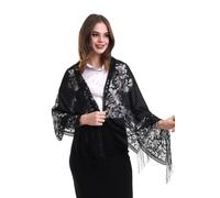 ihvan online, Châle léger pour femme, foulard hijab, châle en tulle doux, chapelle, voile en dentelle, noir, 60x160 cm
