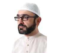 ihvan online Chapeaux Kufi en tricot de qualité supérieure pour homme, taqiya, takke, peci, casquettes islamiques, taille standard, Blanc 2, Taille unique