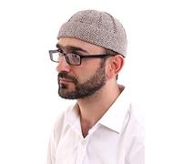 ihvan online Chapeaux Kufi turcs en velours à bord enroulable pour homme, taqiya, takke, peci, casquettes islamiques, cadeaux islamiques, marron, Taille unique
