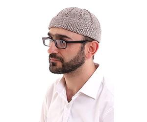 ihvan online Chapeaux Kufi turcs en velours à bord enroulable pour homme, taqiya, takke, peci, casquettes islamiques, cadeaux islamiques, marron, Taille unique