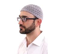 ihvan online Chapeaux Kufi turcs en velours pour homme, taqiya, takke, peci, casquettes islamiques, cadeaux islamiques, taille standard, gris, Taille unique