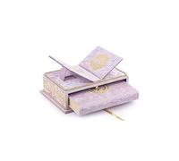 ihvan online, Ensemble cadeau du Saint Coran en arabe, Support de livre, Support de Coran de bureau, Rehal, Coffret recouvert de velours Rihal, Cadeaux islamiques décoratifs pour musulmans, Rose