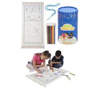 Ihvan Online, Ensemble de Tapis de Prière Islamique pour Enfants - Lavable, Doux, Avec Perles Namazlık - Cadeau Bleu
