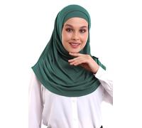 ihvan online, Foulard hijab pour femme, prêt à porter, léger et confortable, turban instantané, jersey, pré-déployé, aqua vert, taille unique