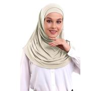 ihvan online, Foulard hijab pour femme, prêt à porter, léger et confortable, turban instantané, jersey, pré-déployé, crème, taille unique