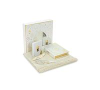 Ihvan Online Hajj & Umrah Ensemble cadeau - Tapis de prière musulmane, perles Tasbih, Saint Coran (anglais), cadeau islamique pour le Ramadan et l'Aïd, blanc