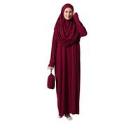 ihvan online Robes musulmanes pour femme, robe de prière islamique à manches longues, fuchsia, XXX-Large-34X-Large