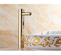 IHVOOUKAK Produits de Salle de Bain Modernes Robinet de lavabo thermostatique à Eau Froide Simple avec Finition chromée Mélangeur CA ou CC Robinet de lavabo Haut(Gold)