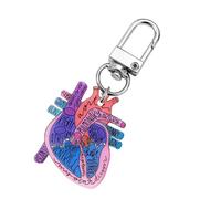 ihwfaityu Porte-clés anatomique ornemental, breloque portable pour la | Breloque réaliste en forme de diagramme de cœur pour la santé publique et la sensibilisation à l'anatomie