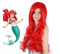 IHYAMS Anime la petite sirène princesse Ariel Cosplay perruque Halloween jouer perruque fête scène synthétique rouge bouclés cheveux