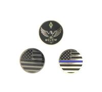 II BELOW Aerie - Accessoire de montre de golf avec marqueur de balle et compteur de course - Slim Magnetic Silicone Fit (3, Noir, Stealh Flag, Blue Line Flag)