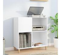 Iiaky Armoire à disques Blanc 84,5x38x89 cm Bois d'ingénierie moderne Table de rangement en vinyle Support en vinyle Étagère d'affichage pour tourne-disque