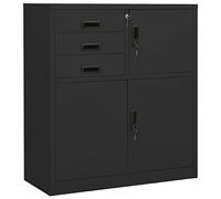 Iiaky Armoire de Bureau Anthracite 90x40x102 cm Acier,Armoire Metal,Meuble Garage,Armoire Rangement