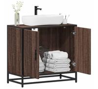 Iiaky Armoire de lavabo de Salle de Bain chêne Marron 65x33x60 cm,Meuble Vasque Salle De Bain,Meuble Salle De Bain Vasque