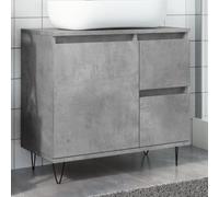 Iiaky Armoire de lavabo de Salle de Bain Gris béton 65x33x60 cm,Meuble Vasque Salle De Bain,Meuble Salle De Bain Vasque