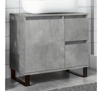 Iiaky Armoire de lavabo de Salle de Bain Gris béton 65x33x60 cm,Meuble Vasque Salle De Bain,Meuble Salle De Bain Vasque
