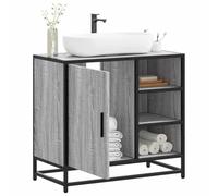 Iiaky Armoire de lavabo de Salle de Bain Sonoma Gris 65x33x60 cm,Meuble Vasque Salle De Bain,Meuble Salle De Bain Vasque