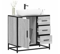 Iiaky Armoire de lavabo de Salle de Bain Sonoma Gris 65x33x60 cm,Meuble Vasque Salle De Bain,Meuble Salle De Bain Vasque
