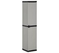 Iiaky Armoire de Rangement de Jardin 3 Étagères Gris/Noir 34x40x168cm, Meuble Garage, Armoire Métal