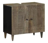 Iiaky Armoire lavabo de Salle de Bain Bois Massif de manguier,Meuble Vasque Salle De Bain,Meuble Salle De Bain Vasque