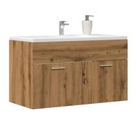 Iiaky Armoire lavabo de Salle de Bain chêne Artisanal Bois ingénierie,Meuble Vasque Salle De Bain,Meuble Salle De Bain Vasque