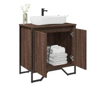 Iiaky Armoire lavabo de Salle de Bain chêne Marron 60x35x60 cm,Meuble Vasque Salle De Bain,Meuble Salle De Bain Vasque