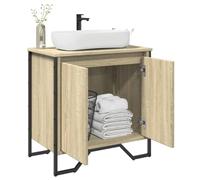 Iiaky Armoire lavabo de Salle de Bain chêne Sonoma 60x35x60 cm,Meuble Vasque Salle De Bain,Meuble Salle De Bain Vasque