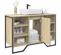 Iiaky Armoire lavabo de Salle de Bain chêne Sonoma 91x35x60 cm,Meuble Vasque Salle De Bain,Meuble Salle De Bain Vasque