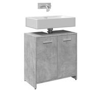 Iiaky Armoire lavabo de Salle de Bain Gris béton 60x33x60 cm,Meuble Vasque Salle De Bain,Meuble Salle De Bain Vasque