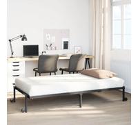 Iiaky Cadre de lit sans Matelas Pliable Noir 90x190 cm Acier,Lit Adulte,Lit À Cadre