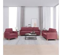 Iiaky Ensemble de canapés 3 pcs avec Coussins Rouge Bordeaux Tissu,Housses De Canapés De Jardin,Housse Protection Canapé,Housse Canape Exterieur