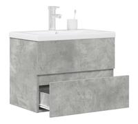 Iiaky Ensemble de Meubles de Salle de Bain 2 pcs Gris béton,Meuble Vasque Salle De Bain,Meuble Salle De Bain Vasque