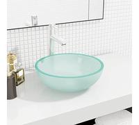 Iiaky Lavabo Verre trempé 35x12 cm Dépoli,Vasque À Poser Salle De Bain,Lavabo Salle De Bain