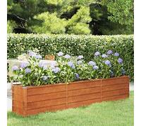 Iiaky Lit surélevé de Jardin rouillé 240x40x45 cm Acier corten,Bordure Pierre,Kit Gabion,Gabion Jardiniere