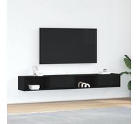 Iiaky Meuble TV 2 pcs chêne Noir 100x31x25,5 cm Bois d'ingénierie,Meuble TV,Table Basse Salon Meuble TV,Table Basse LED Couleurs
