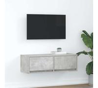 Iiaky Meuble TV Gris béton 80x31x25,5 cm Bois d'ingénierie,Meuble TV,Table Basse Salon Meuble TV,Table Basse LED Couleurs