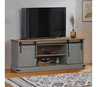 Iiaky Meuble TV Halden 2 Portes coulissantes Gris 150x40x60 cm,Meuble TV,Table Basse Salon Meuble TV,Table Basse LED Couleurs