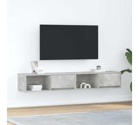Iiaky Meubles TV 2 pcs Gris béton 80x31x25,5 cm Bois d'ingénierie,Meuble TV,Table Basse Salon Meuble TV,Table Basse LED Couleurs