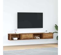 Iiaky Meubles TV 2 pcs Vieux Bois 100x31x25,5 cm Bois d'ingénierie,Meuble TV,Table Basse Salon Meuble TV,Table Basse LED Couleurs