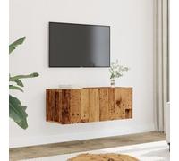 Iiaky Meubles TV muraux 2 pcs Vieux Bois 80x30x30 cm,Meuble TV,Table Basse Salon Meuble TV,Table Basse LED Couleurs
