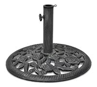 Iiaky Socle de Parasol en Fonte 12 kg 48 cm,Pied De Parasol,Pied De Parasol Lourd,Pied De Parasol sur roulettes