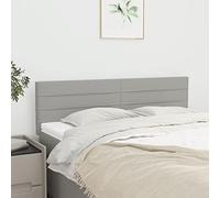 Iiaky Têtes de lit 2 pcs Gris Clair 72x5x78/88 cm Tissu,Tete de lit capitonnée,tête de lit à Poser au Sol