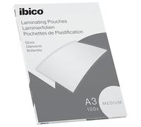ACCO Ibico Pochettes de plastification Basics Medium A3 Transparent Brillant 100 µm – Paquet 100
