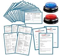 IIDEA Jeu de querelles familiales chrétiennes avec 2 buzzers, quiz religieux pour groupes religieux, fêtes de Pâques, consolidation d'équipe et soirée de jeu en famille (28 cartes)