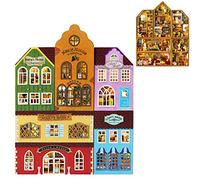 Iiecreat Maison de Poupée Miniature en Bois avec Lumières LED et Meubles pour Les Amis Cadeau Romantique pour la Saint-Valentin (Combinaison 6PCS)