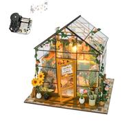 iiecrKiie Kit de construction de maison de poupée miniature à faire soi-même, kit de construction de serre diorama avec LED chambre loisirs créatifs pour adultes, cadeaux unius pour adolescents